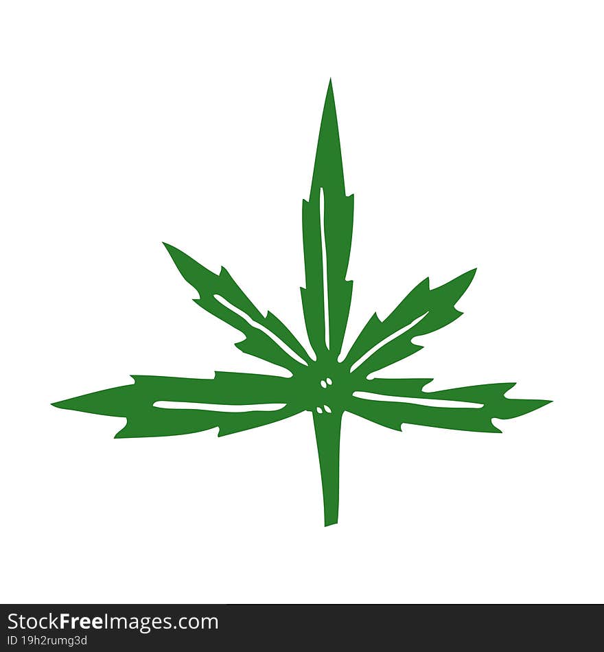 cartoon doodle marijuana leaf