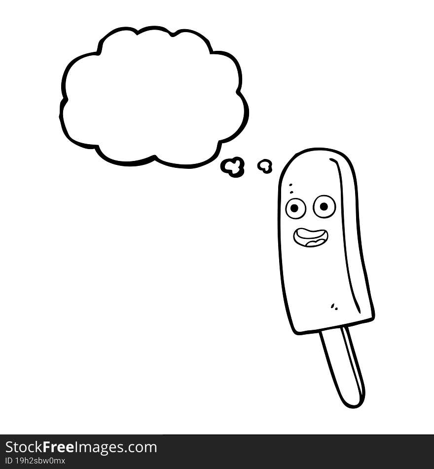 thought bubble cartoon ice lolly