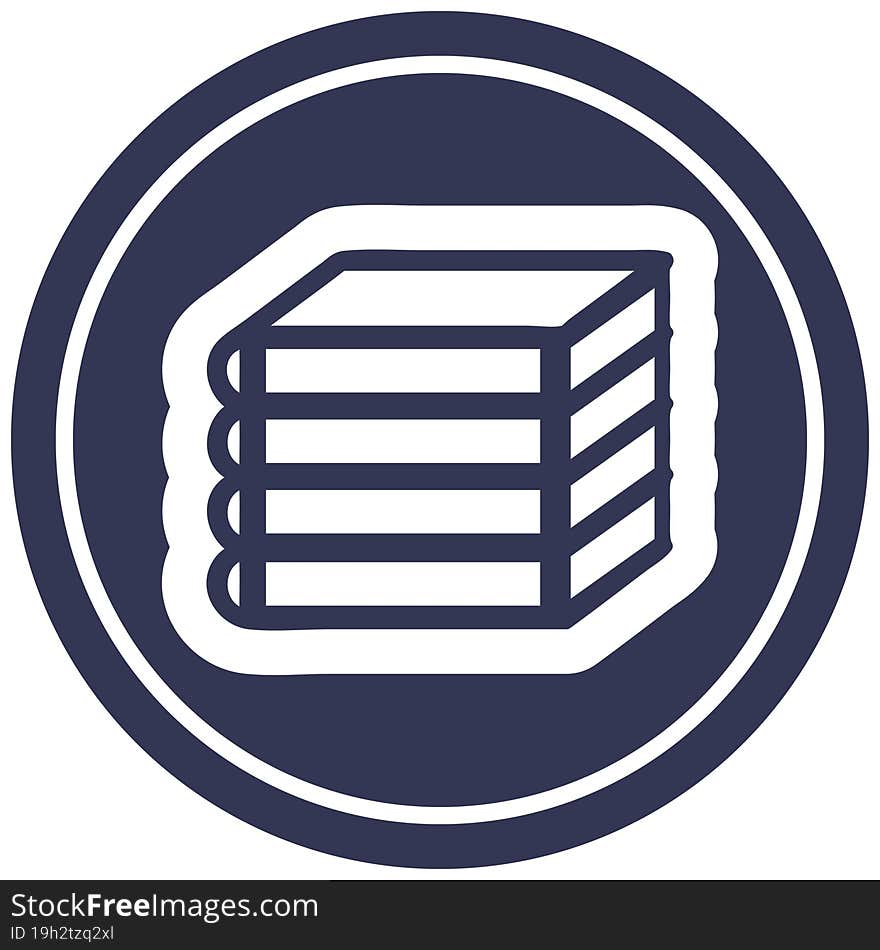 Stack Of Books Circular Icon