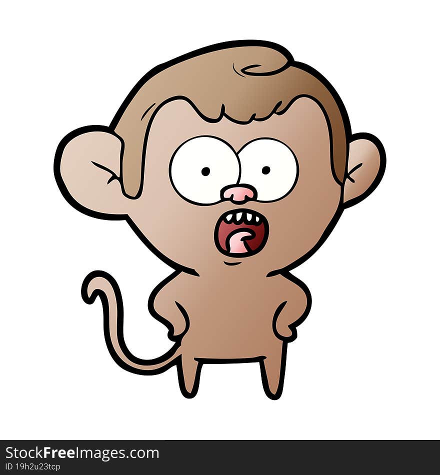 cartoon shocked monkey. cartoon shocked monkey