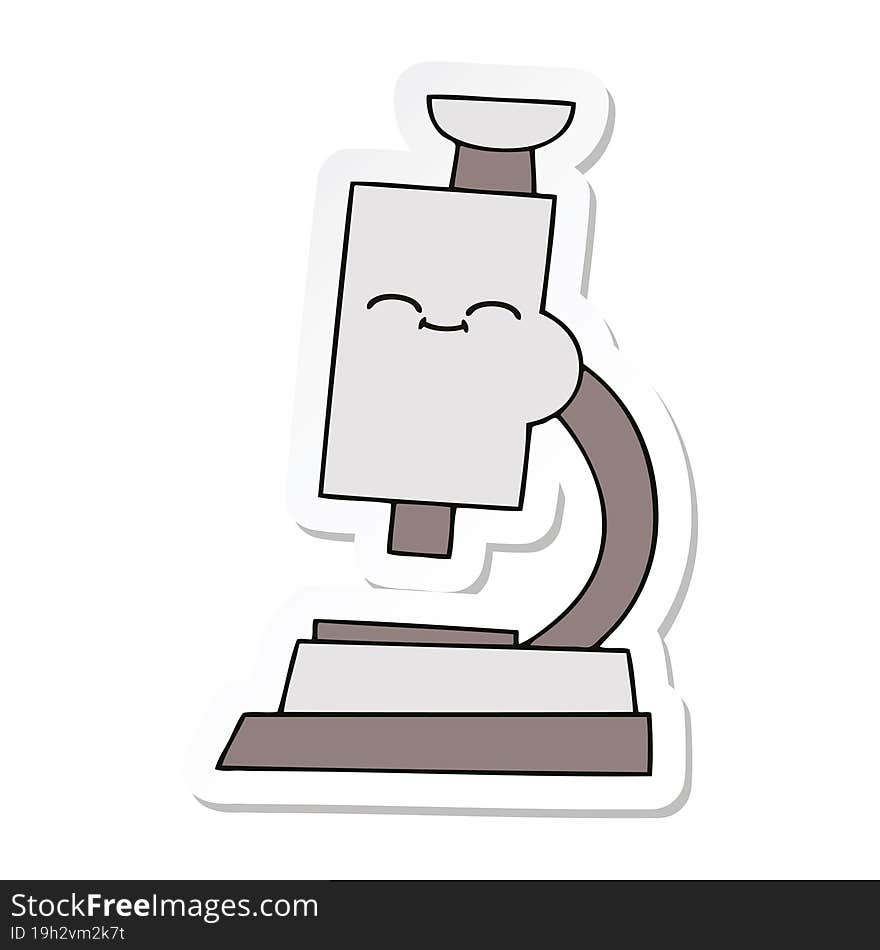 sticker of a cute cartoon microscope