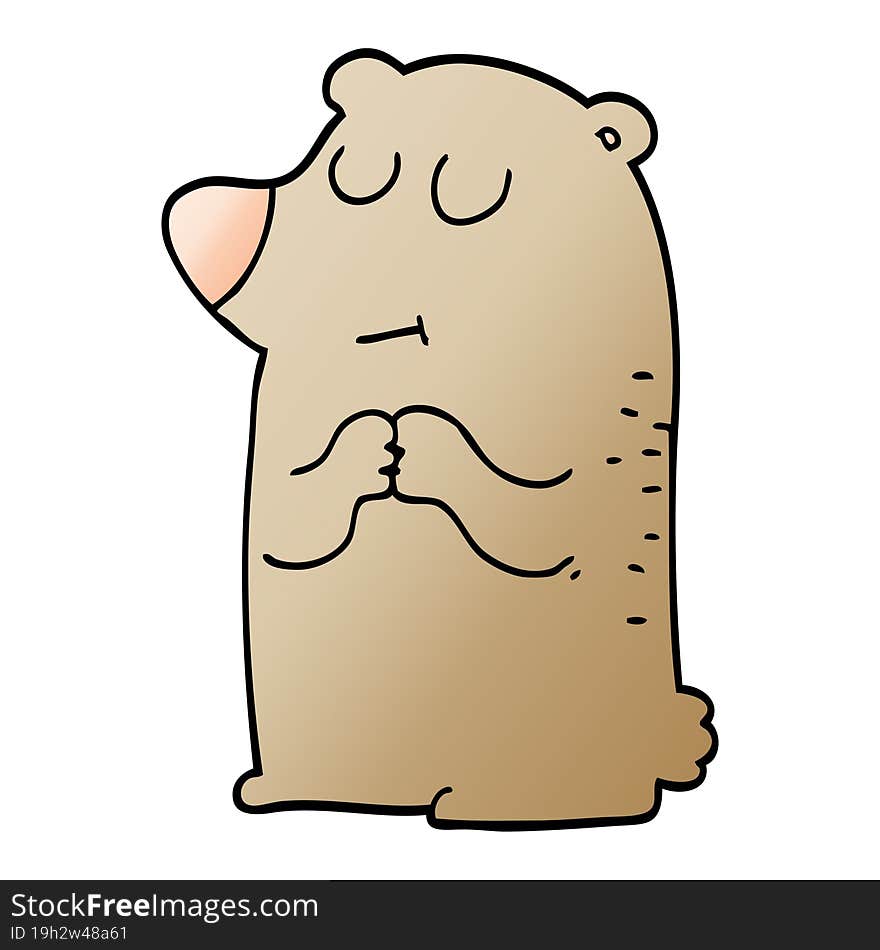 Cartoon Doodle Shy Bear