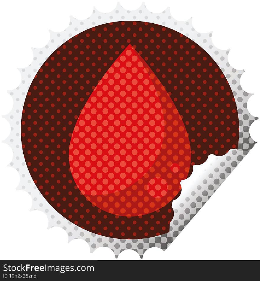 Blood Drop Round Sticker Stamp