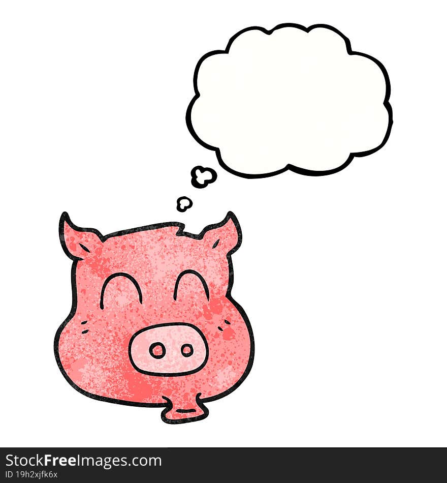 thought bubble textured cartoon pig