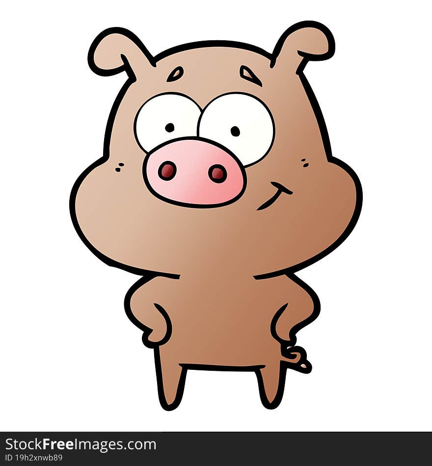 happy cartoon pig. happy cartoon pig