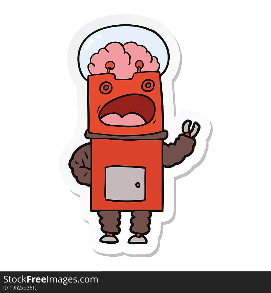 sticker of a cartoon robot