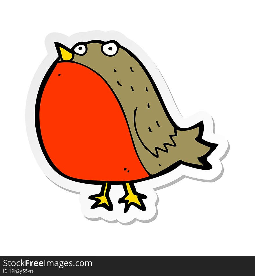 sticker of a cartoon robin