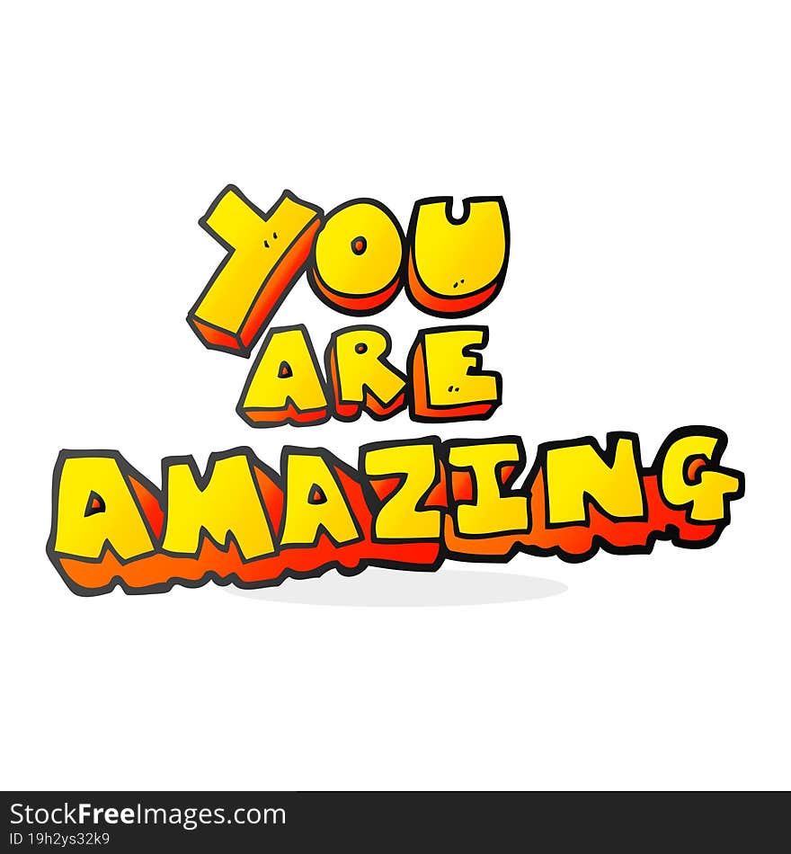 cartoon you are amazing text