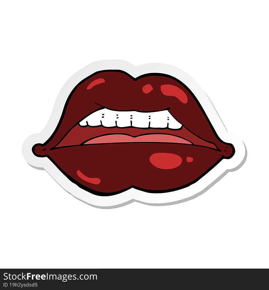 sticker of a cartoon sexy halloween lips symbol