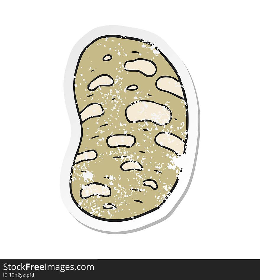 retro distressed sticker of a cartoon potato