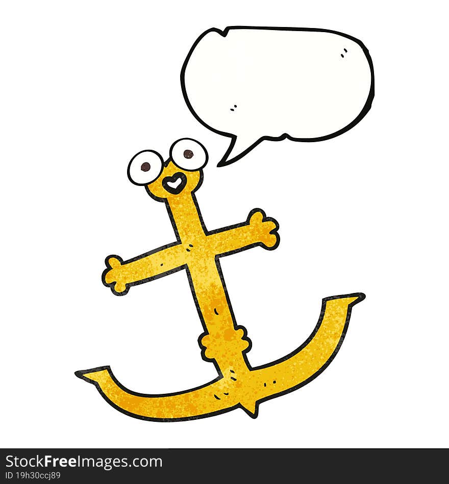 Speech Bubble Textured Cartoon Anchor