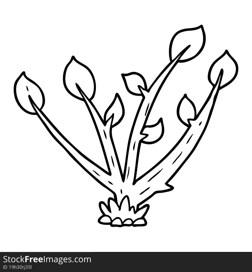 cartoon sprouting plant. cartoon sprouting plant