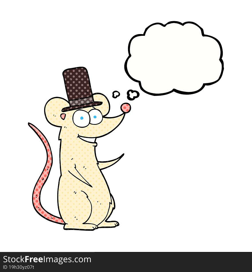 Thought Bubble Cartoon Mouse In Top Hat