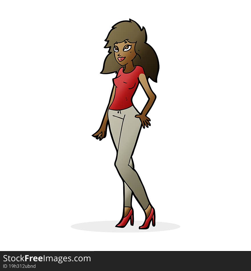 cartoon pretty woman