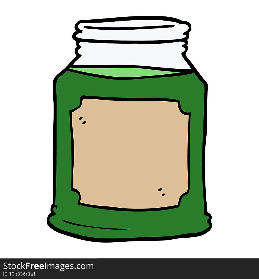 cartoon doodle liquid in a jar