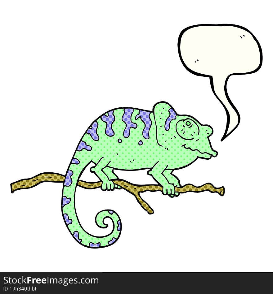 comic book speech bubble cartoon chameleon