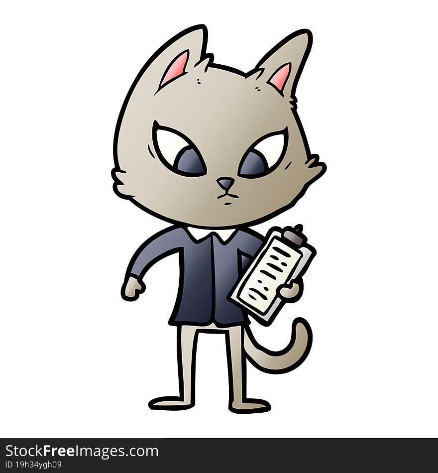 confused cartoon business cat. confused cartoon business cat