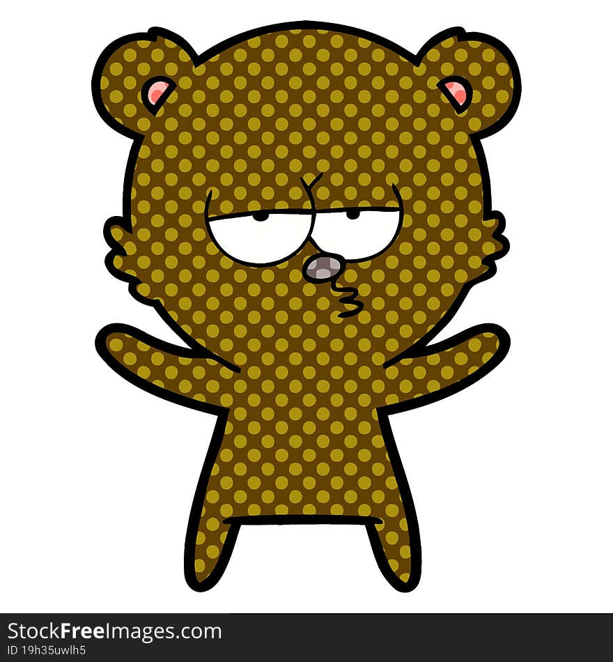 bored bear cartoon. bored bear cartoon