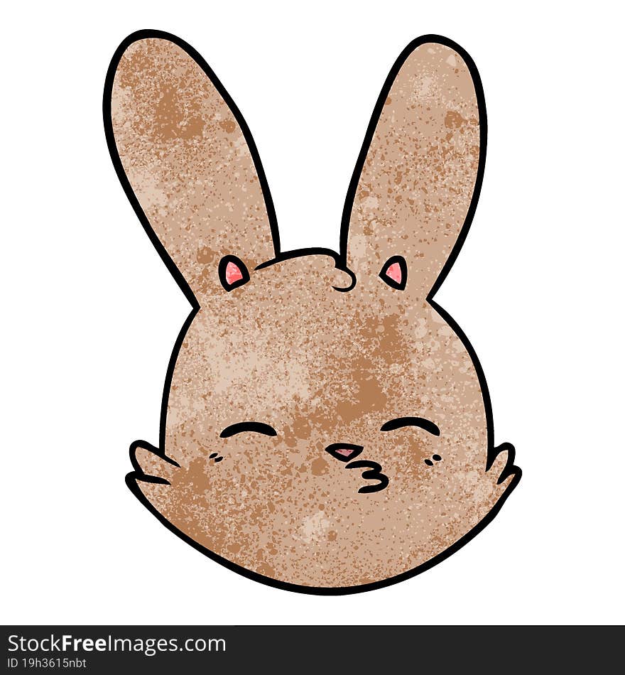 cartoon bunny face considering. cartoon bunny face considering