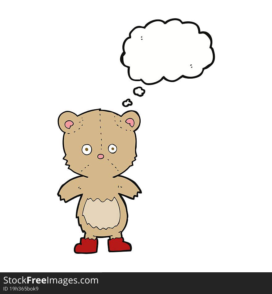 Cartoon Teddy Bear With Thought Bubble