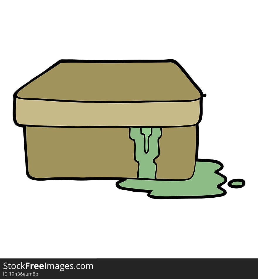 cartoon box with slime. cartoon box with slime