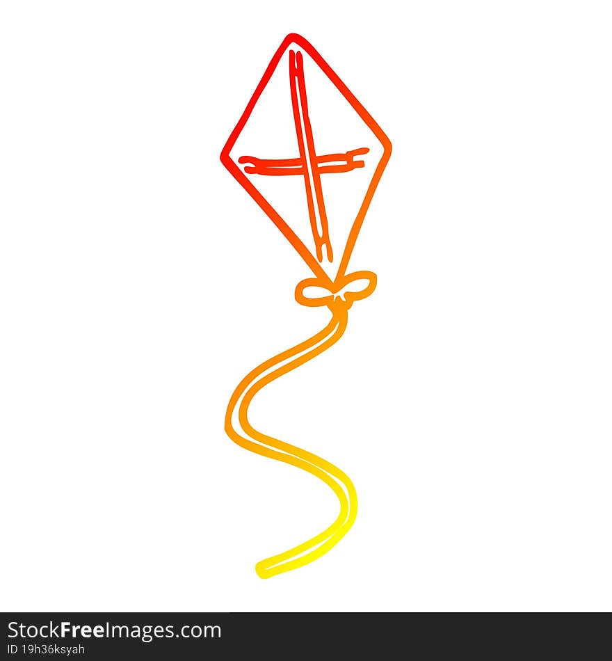 warm gradient line drawing cartoon kite