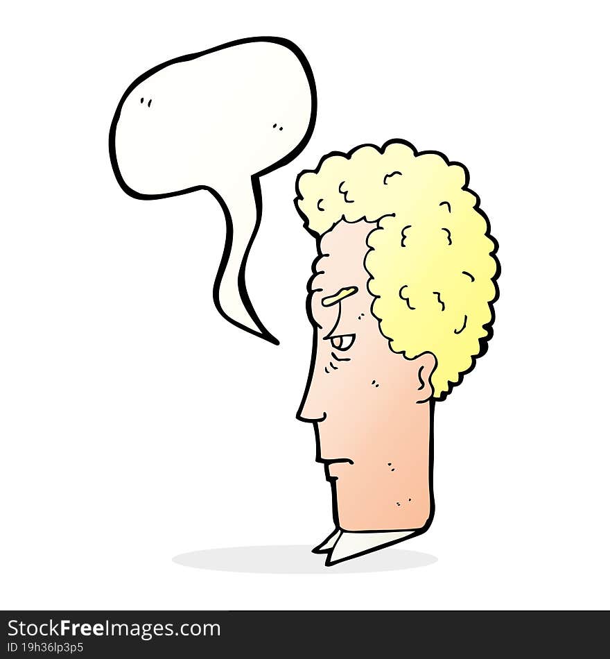 Cartoon Annoyed Man With Speech Bubble