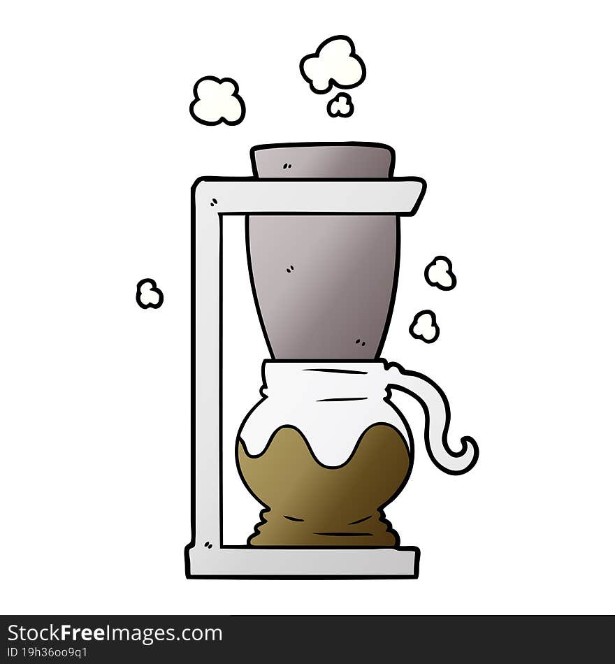 cartoon filter coffee machine. cartoon filter coffee machine