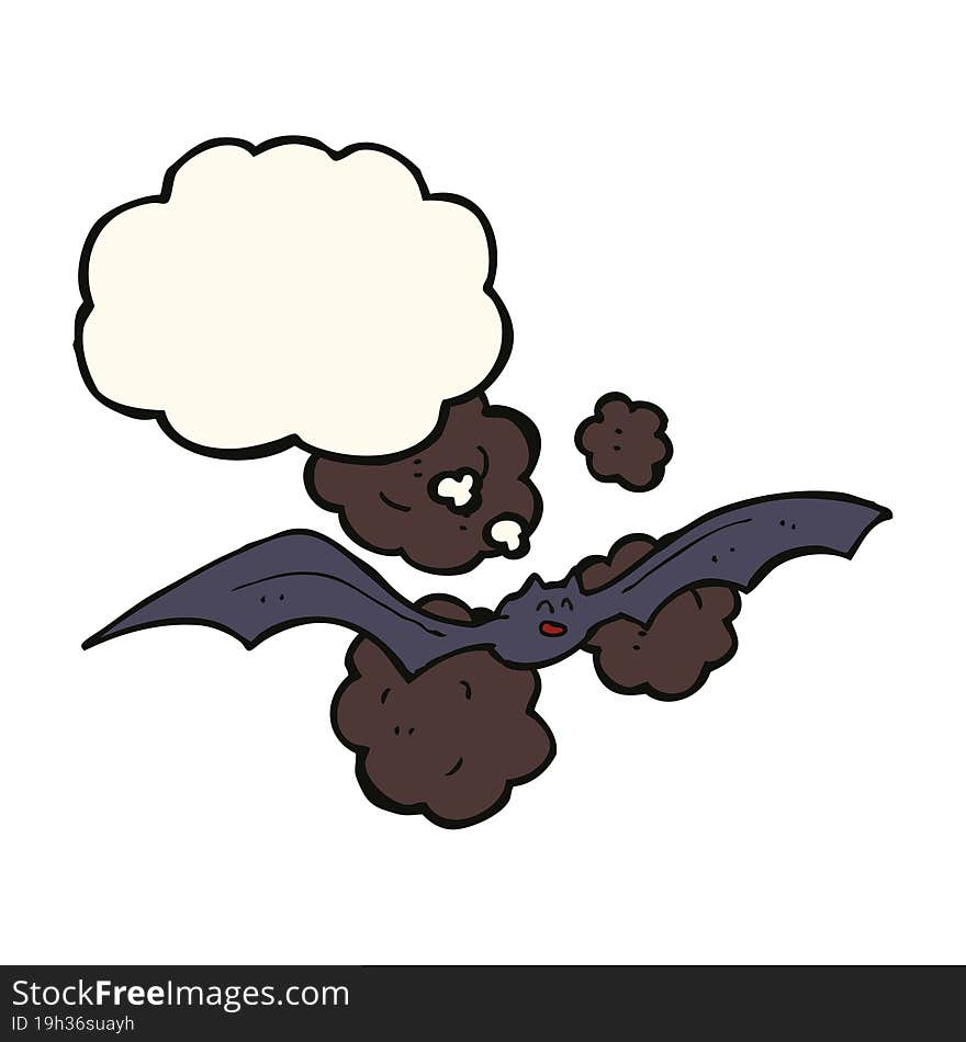 Cartoon Bat With Thought Bubble