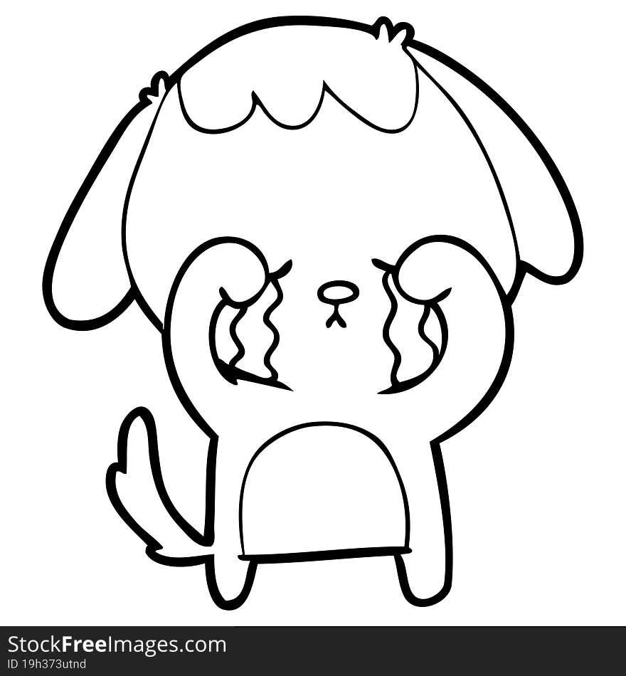 cartoon crying dog. cartoon crying dog