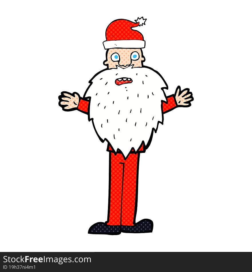 cartoon worried santa claus