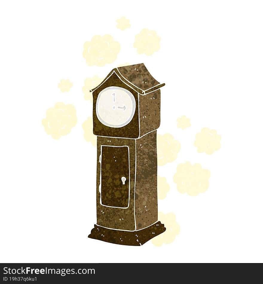 Cartoon Dusty Old Grandfather Clock