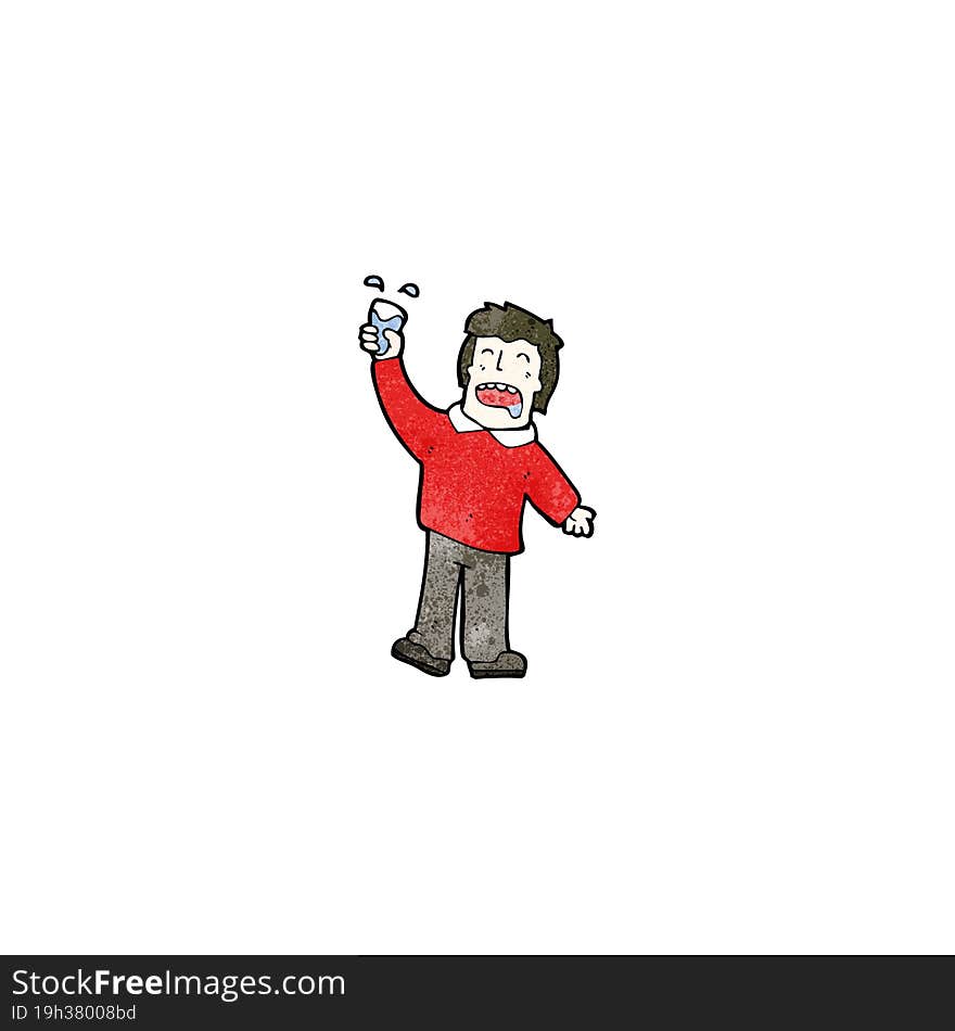 Cartoon Man Raising A Glass