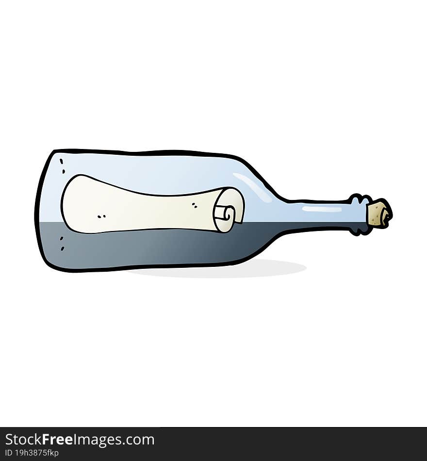 message in a bottle cartoon