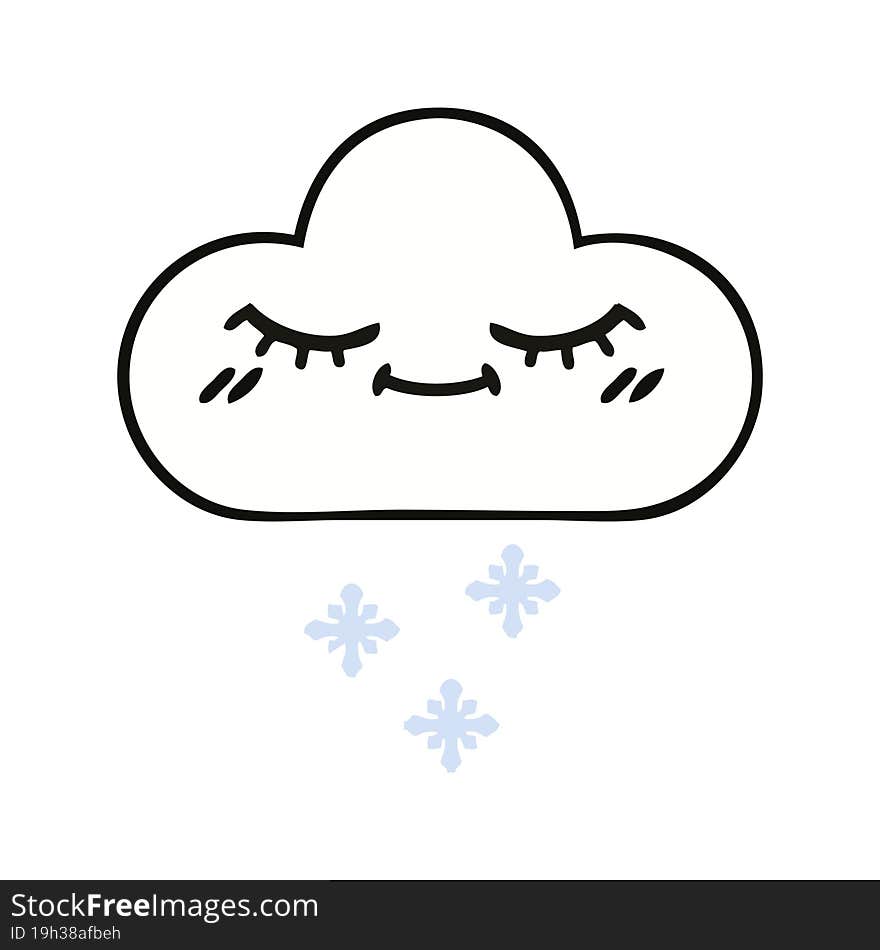 cute cartoon of a snow cloud. cute cartoon of a snow cloud