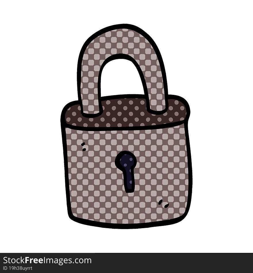 cartoon doodle padlock