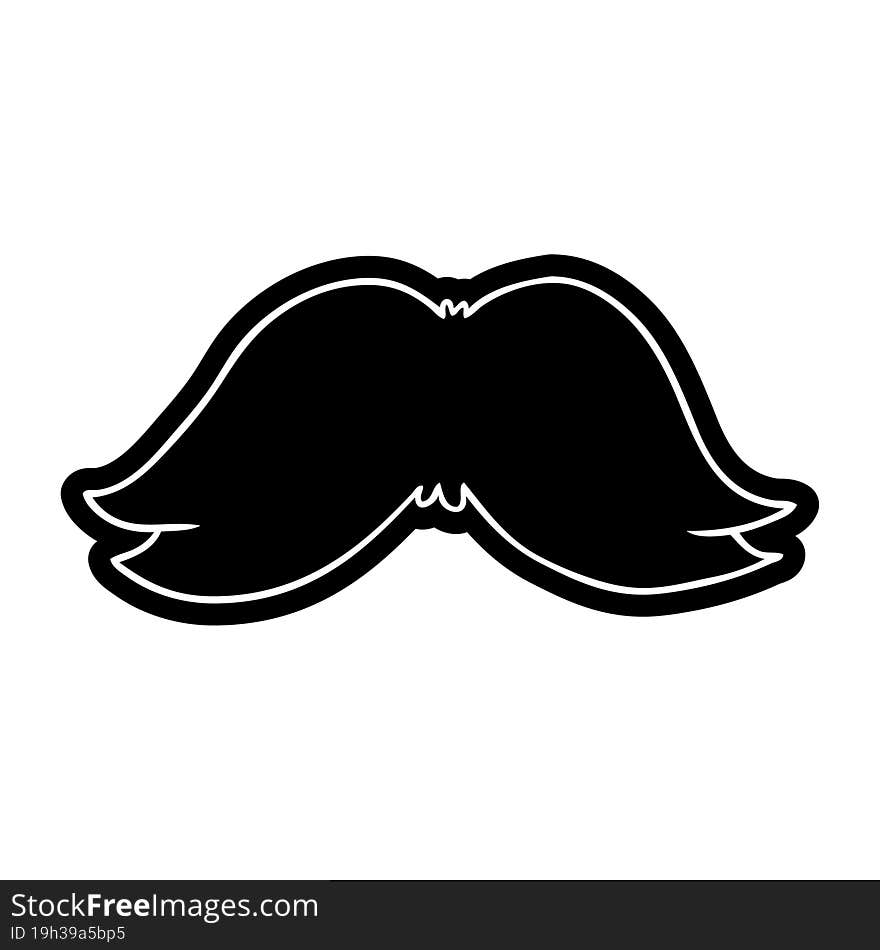 cartoon icon drawing of a mans moustache