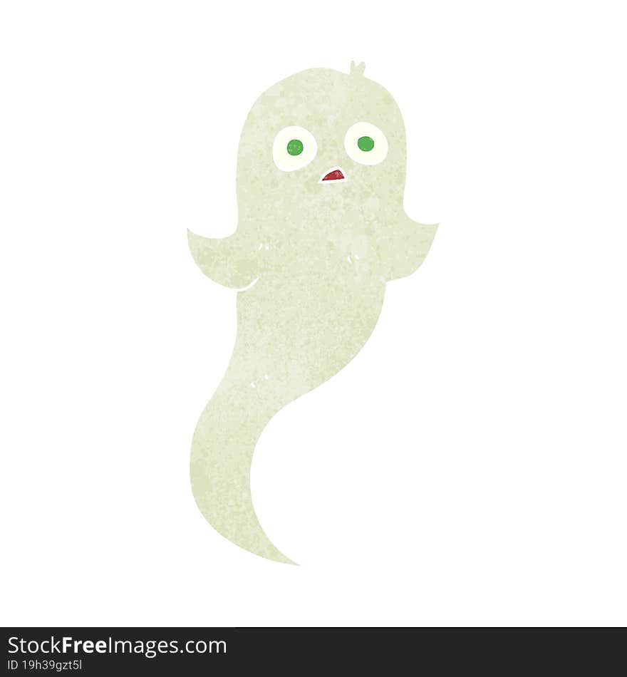 retro cartoon halloween ghost