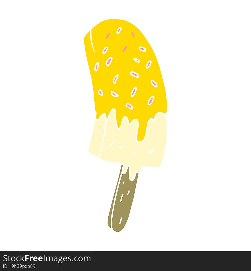 Flat Color Style Cartoon Ice Cream Lolly