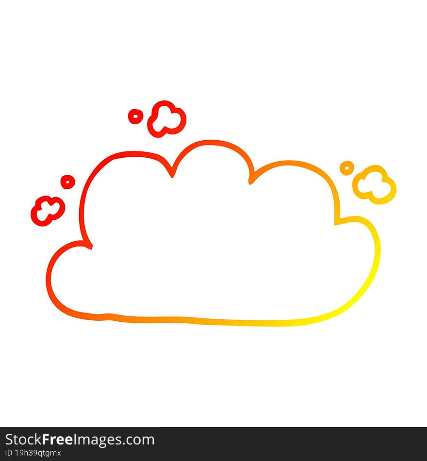 warm gradient line drawing cartoon storm cloud