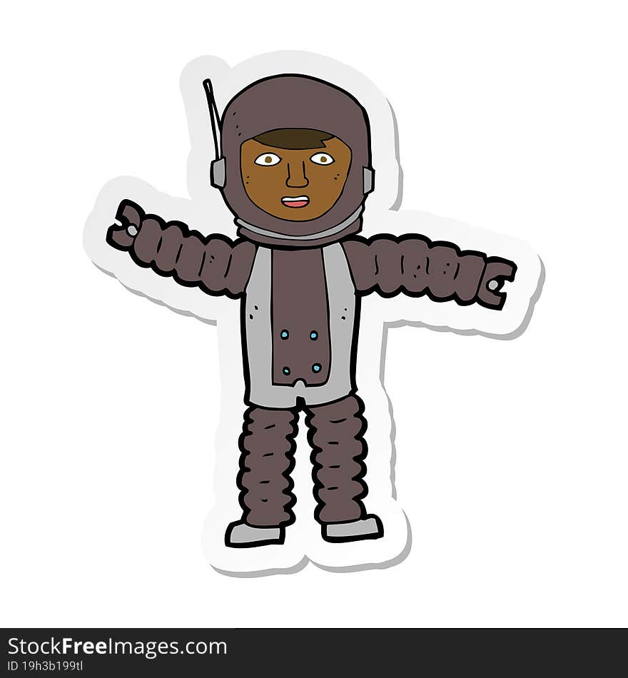 sticker of a cartoon astronaut