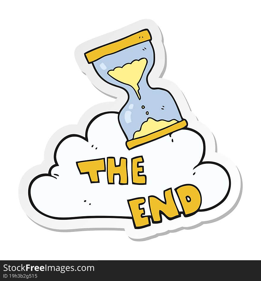 Sticker Of A Cartoon Sand Timer Hourglass The End Symbol