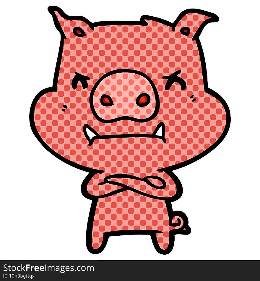 angry cartoon pig. angry cartoon pig