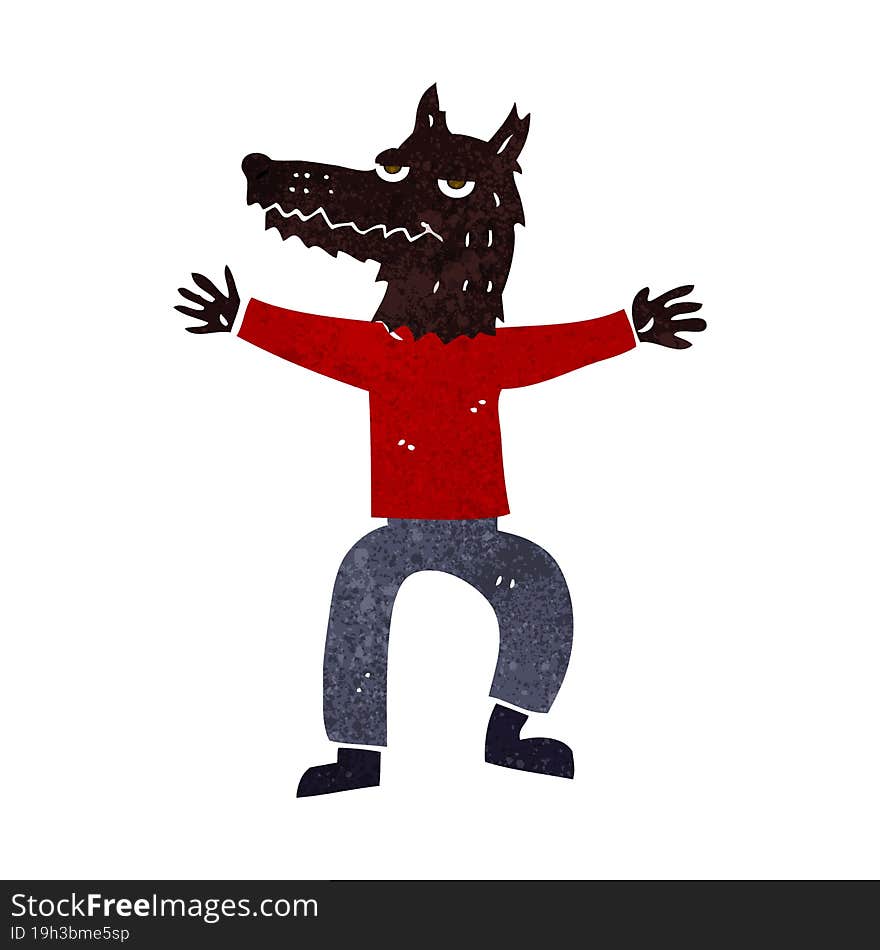 cartoon wolf man