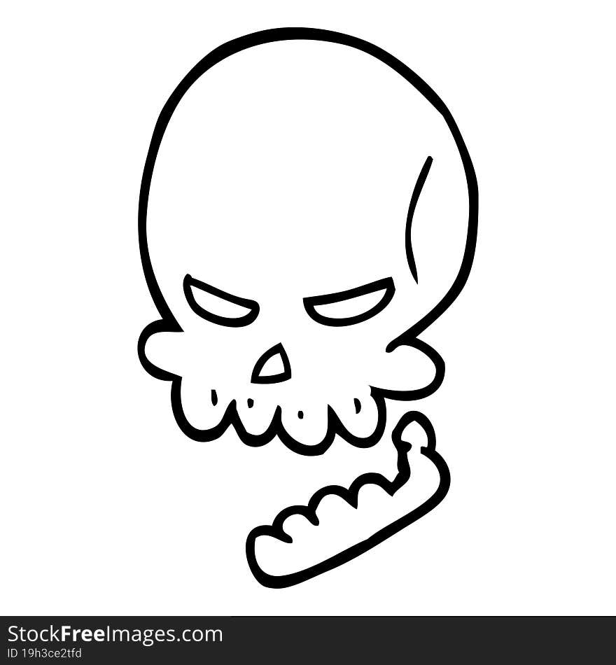 line drawing cartoon halloween skull