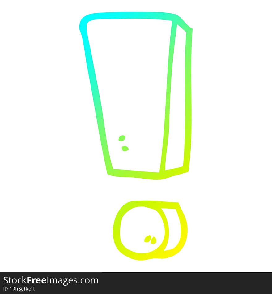 cold gradient line drawing cartoon exclamation mark