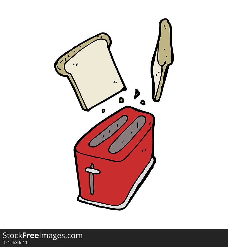 cartoon toaster spitting out bread