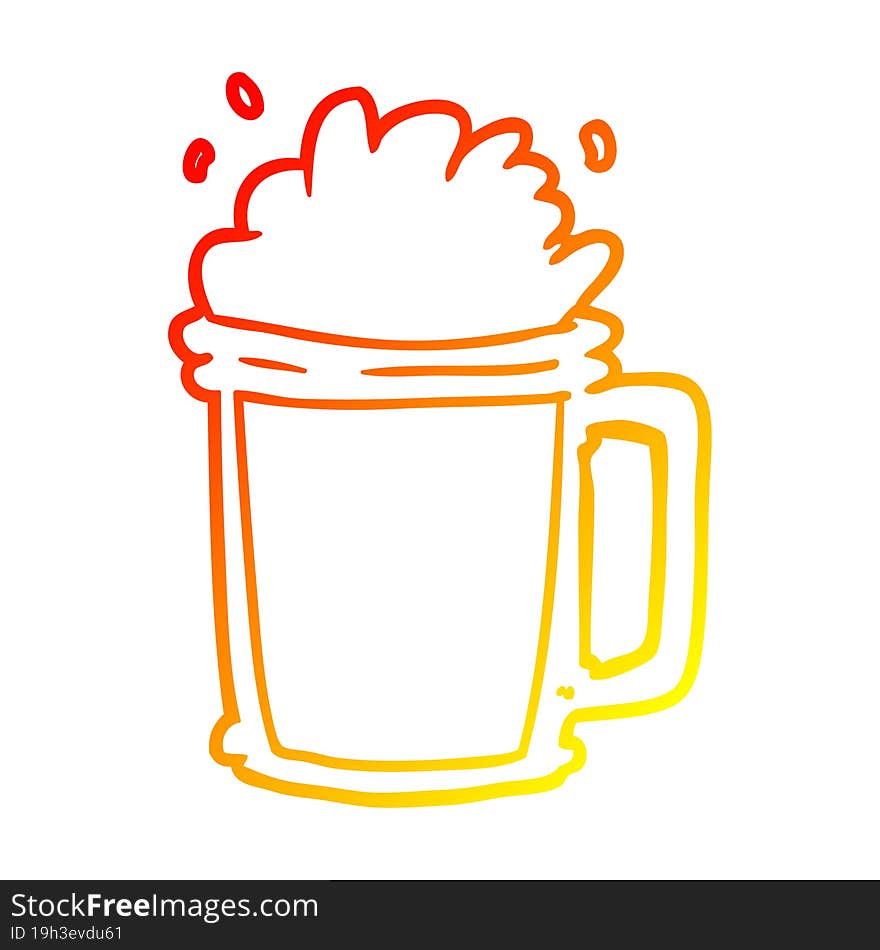 Warm Gradient Line Drawing Pint Of Ale