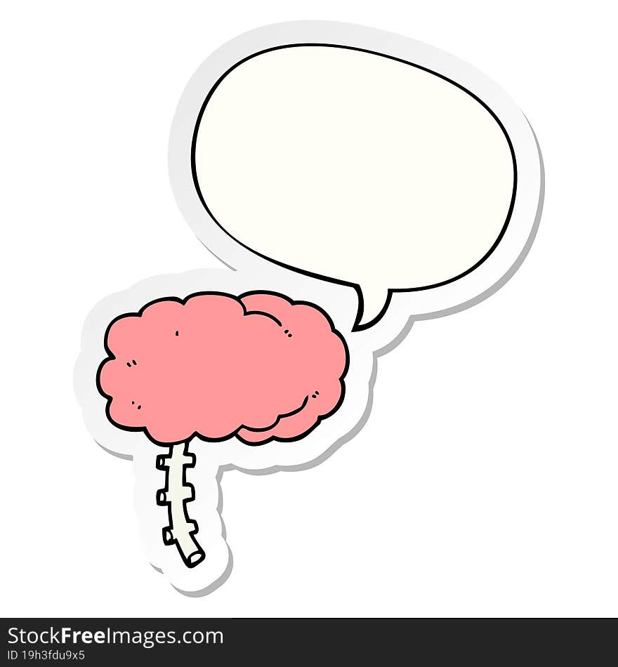 cartoon brain and speech bubble sticker