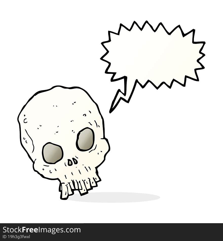 Cartoon Spooky Skull With Speech Bubble